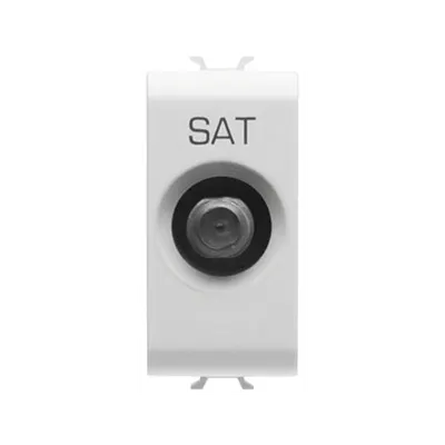 Coaxial Tv/sat Priza, Class a Shielding - Female F Connector - Direct With Current Passing - 1 Module - Black - Chorus