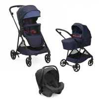 Carucior copii 3 in 1 Chicco Seety, cu scaun auto Kory Plus I-Size Resigilat, OxFord Blue (Albastru), 0luni+