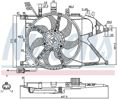 Ventilator radiator (cu carcasa) potrivit OPEL COMBO TOUR, COMBO MINIVAN, CORSA C 1.0-1.8 09.00