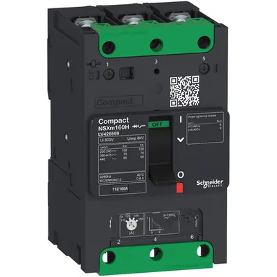 Intreruptor circuit Compact NSXm 160A 3P 16kA la Inel compresie 380/415V(IEC)