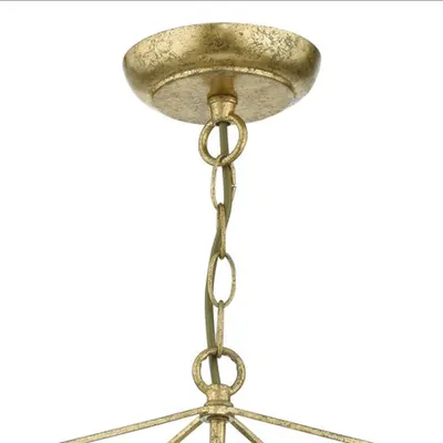 Lampa suspendata Orsini 1 Light Pendant Antique Gold Opal Glass Shade