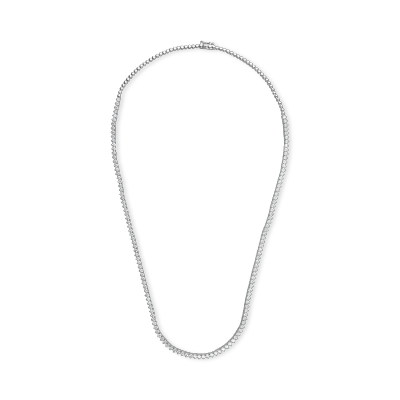Colier tennis din aur alb cu diamante de 5.9ct