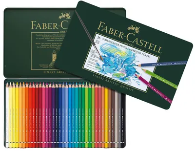 Creioane acuarelabile Faber-Castell Albrecht Dürer - 36 culori, în cutie metalică