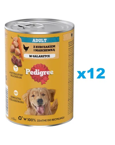 PEDIGREE Adult conserve pentru caini 12x400g cu pui si morcovi in aspic