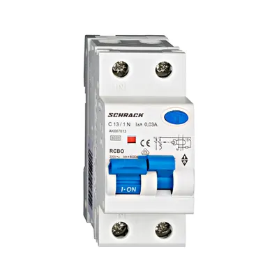 Intrerupator automat+ diferential 1P+N, AMPARO 6kA, C 13A, 30mA, tip A