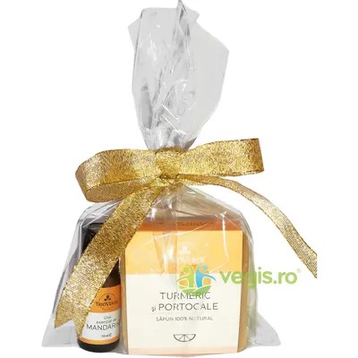 Set Orange: Ulei Esential de Mandarine 10ml + Sapun cu Turmeric si Portocale 110g