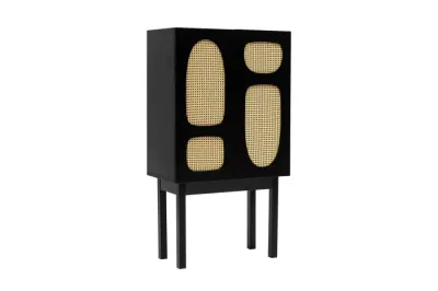 Comoda SIMONA, negru, 75x40x135 cm