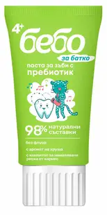 Pastă de dinți pentru copii cu prebiotic Bebo - Cu aromă de pere, 4+, 50 ml