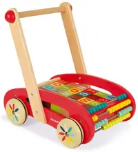 Masina fara pedale de impins Janod - Cu set de constructie ABC