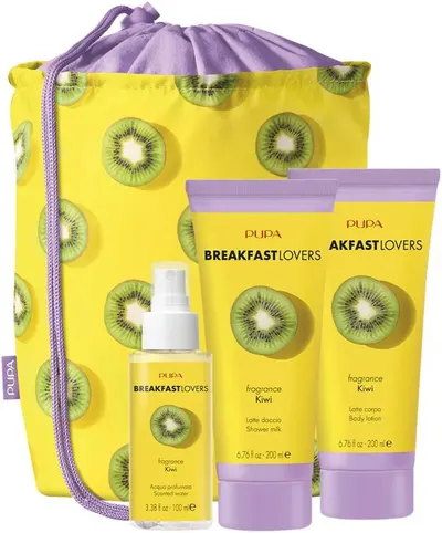 Pupa Breakfast Lovers Set Kiwi, cu penar, 3 piese