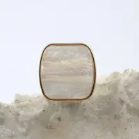Inel dama reglabil cu insert decorativ alb