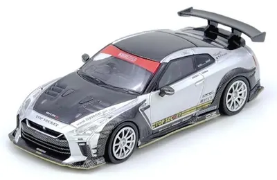 Model de colecție INNO Models Modern: Automobile - Nissan Top Secret GT-R R35 Tokyo Auto Salon Hong Kong 2025, gri