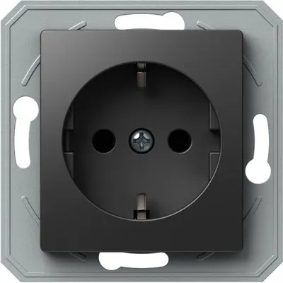 Ekonomik Priza SCHUKO 1P 16A ST IP20 Negru, TEM Modul TEM-VE10NBXO-B