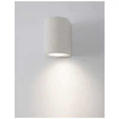 Aplica LIDO Alb Concrete Sticla Diffuser LED GU10 1x7 Wat IP65 100-240 Volt Fara bec Deschis jos
