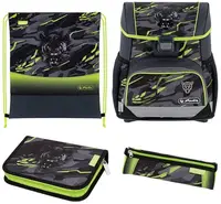 Set școlar Herlitz Loop Plus - Wild Panther, hiozdan , două penare și sac de sport
