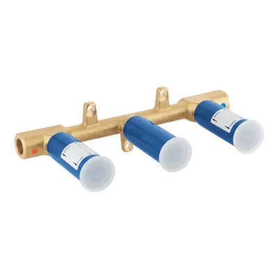 Corp incastrat Grohe 29025002, 1/2 inch, pentru baterie lavoar cu 3 gauri, montare pe perete, adancime montaj 43-85 mm, cu mason de etansare
