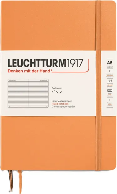 Caiet Leuchtturm1917 New Colours - A5, liniat, Apricot