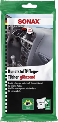 Servetele Umede Auto Pentru Suprafetele Din Plastic, Cu Efect Lucios, Set 10 Buc Sonax