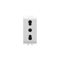 Italian Standard Priza 250v Ac - 2p+e 16a Dual Amperage - P11- P17 - 1 Module - White - Chorus