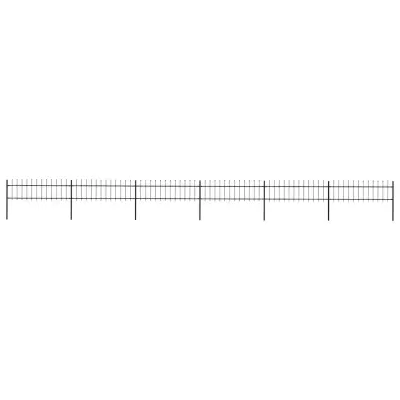 vidaXL Gard de grădină cu vârf tip suliță din oțel 1005x60 cm negru