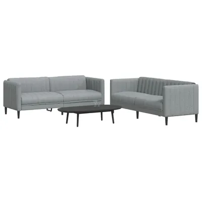 Gossi set de canapele, 2 piese, gri deschis, material textil
