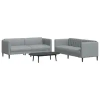 Gossi set de canapele, 2 piese, gri deschis, material textil