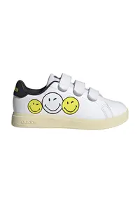 Pantofi sport cu velcro Advantage Smiley - Alb/Negru