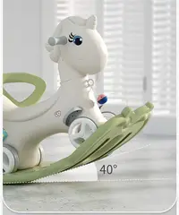 Balansoar 3 in 1 Nichiduta Garden Light Green transformabil in vehicul fara pedale cu maner parental, Roti EVA, Centuri de siguranta, jucarie muzicala, spatar si bara de siguranta detasabile