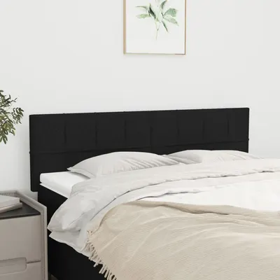 vidaXL Tăblii de pat, negru, 144x5x78/88 cm, textil