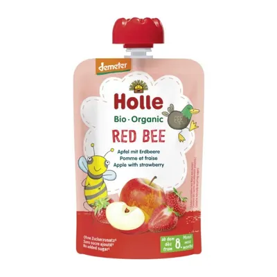 Set 2 x Piure de Fructe cu Mere si Capsuni Eco, Red Bee, Holle Baby, 100 g