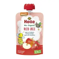 Set 2 x Piure de Fructe cu Mere si Capsuni Eco, Red Bee, Holle Baby, 100 g