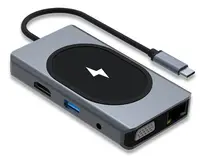 Hub cu 9 porturi diferite Q HU666 si incarcare wireless