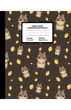 Graph Paper Composition Notebook: Quad Ruled 4 Squares Per Inch Sheets, Math and Science Grid Note Book for Elementary Students, Cute Kawaii Chipmunk