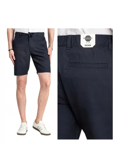 Pantaloni Scurti Barbati - Brad Shorts - Croi: Regular Fit - Stil: Drept / Regulamentar - Inaltimea Taliei: Medie / Inchidere: Albastru