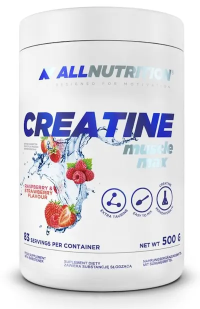 Creatine Muscle Max, căpșuni și zmeură, 500 g, AllNutrition