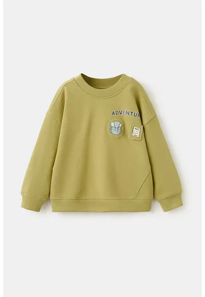 Bluza de trening cu maneci cazute - Galben mustar