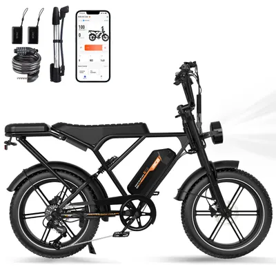 Bicicletă Electrică Suspensie Completă 20×4.0" Anvelope Late, 60-90km, RCB-G19
