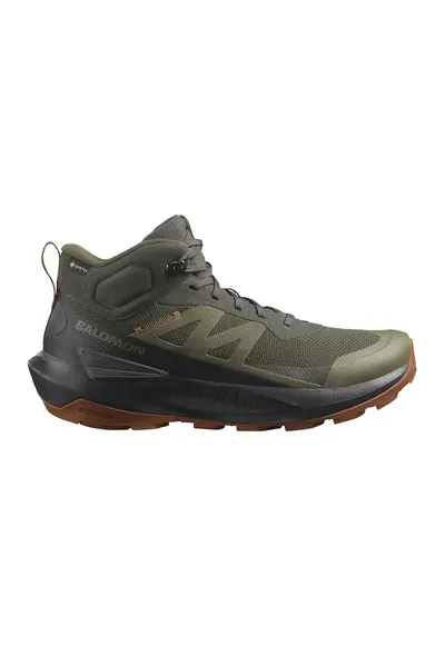 Ghete cu tehnologie Gore-Tex pentru drumetii Elixir Activ - Negru/Kaki pal