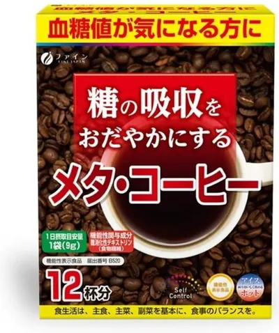 Cafea solubilă + dextrină, 12 plicuri, Fine Japan