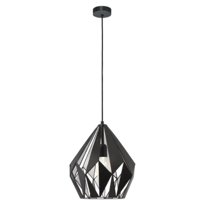 Lampa suspendata CARLTON 1 negru, silver 220-240V,50/60Hz IP20