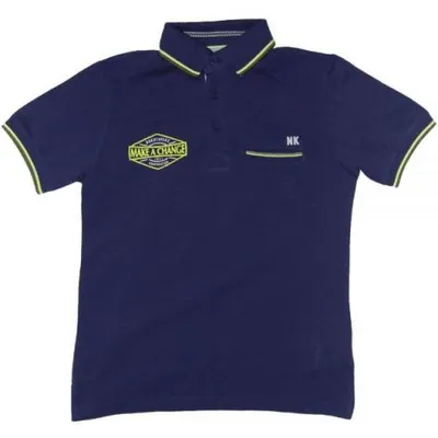 Tricou polo bleumarin cu maneca scurta si imprimeu (6140), 10 ani 140 cm