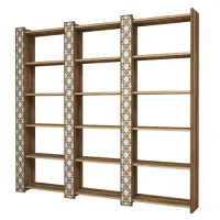 Biblioteca CITY 3, nuc + crem, 184,6x24,2x170 cm