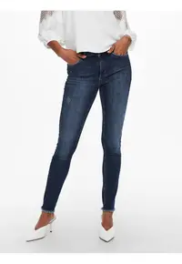 Blugi skinny uni cu talie medie Blush