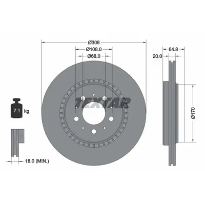 Disc frana TEXTAR 92126803