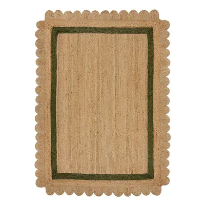 Covor verde închis/în culoare naturală țesut manual din iută 160x230 cm Grace Green – Flair Rugs
