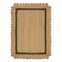 Covor verde închis/în culoare naturală țesut manual din iută 160x230 cm Grace Green – Flair Rugs