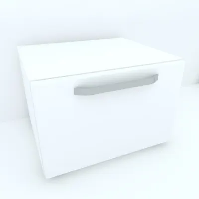 Armonia Comoda alba cu 1 sertar cu maner front MDF Alb Lucios