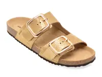 Papuci GEOX aurii, D45Y3B, din piele intoarsa