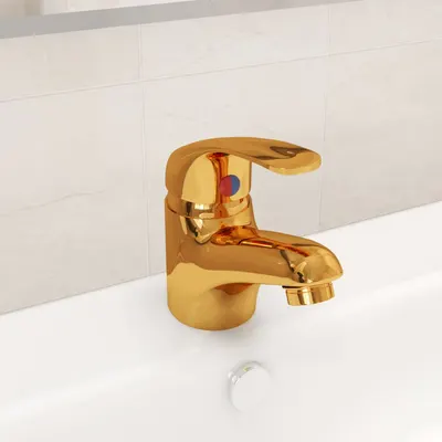 vidaXL Baterie mixer de chiuvetă, auriu, 13x10 cm