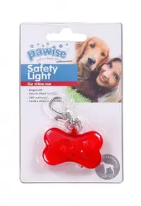Medalion luminos pentru zgarda caini, alb, vizibilitate 500 m, dimensiuni 4.5 cm x 3 cm